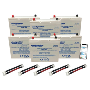 Lithium LiFePO4 100Ah Battery for Off-Grid Applications with BMS and Remote Connectivity