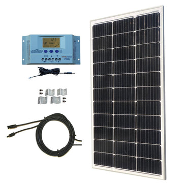 100-Watt Solar Panel Kit with P30L LCD Solar Charge Controller
