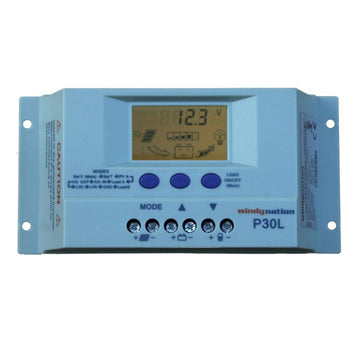 Windy Nation P30L Solar Charge Controller 30A LCD Regulator for Efficient Solar Panel Management