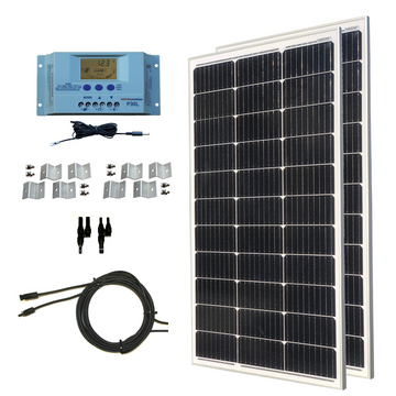 Windy Nation 200-Watt Solar Panel Kit with P30L LCD Solar Charge Controller