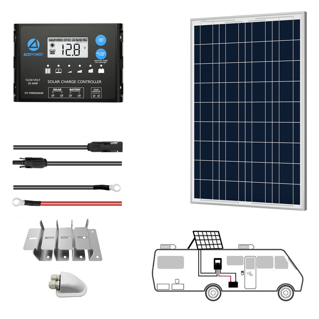 ACOPOWER 12V Solar RV Kits with MPPT/PWM Charge Controller for Efficient Energy Solutions - Power Independence HQ