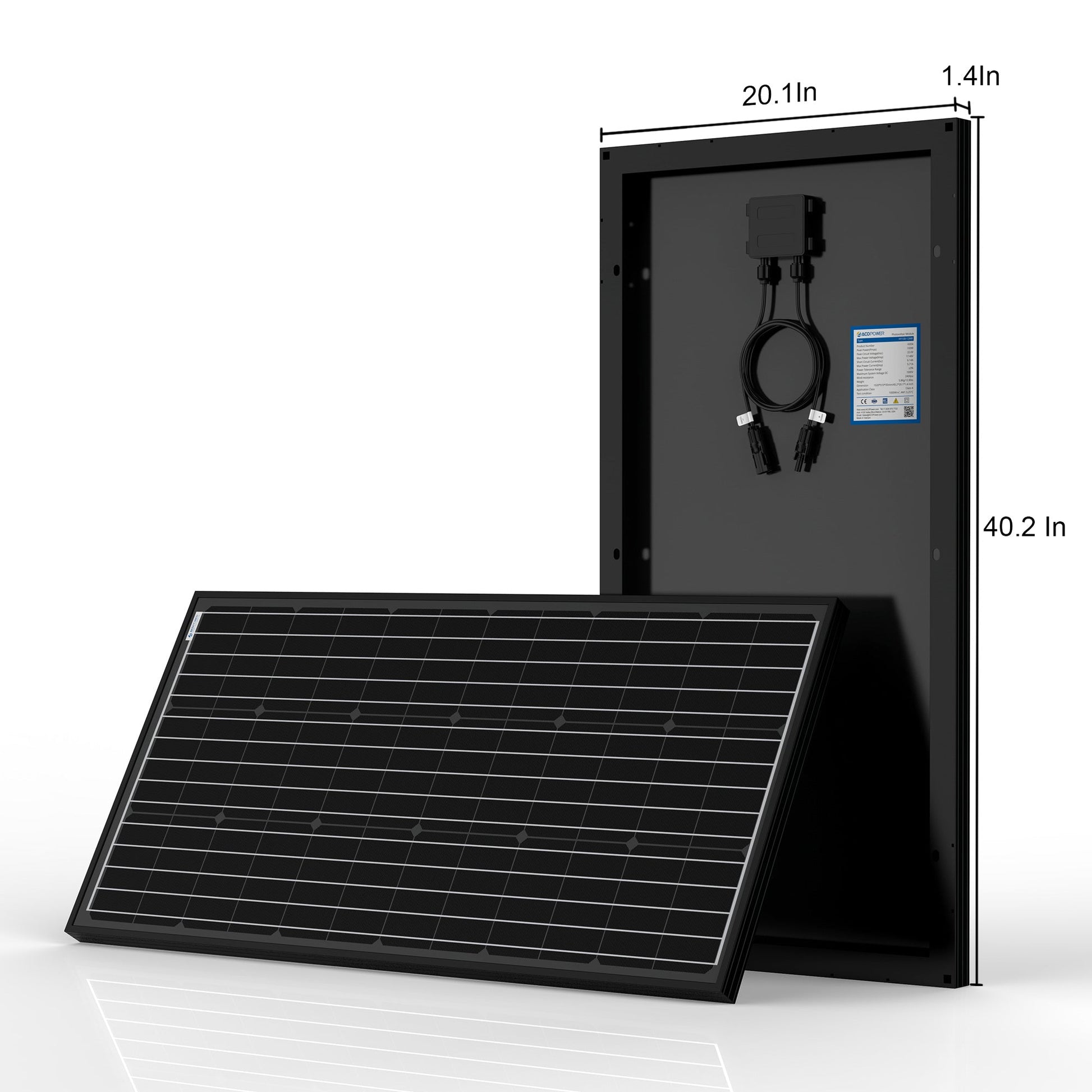 ACOPOWER 100W Mono Solar Panel for Efficient Energy Generation - Power Independence HQ