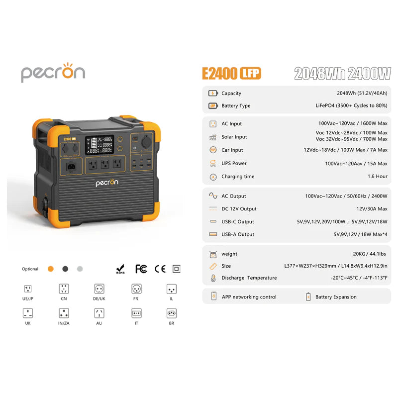 PECRON E2400LFP Portable Power Station - Power Independence HQ