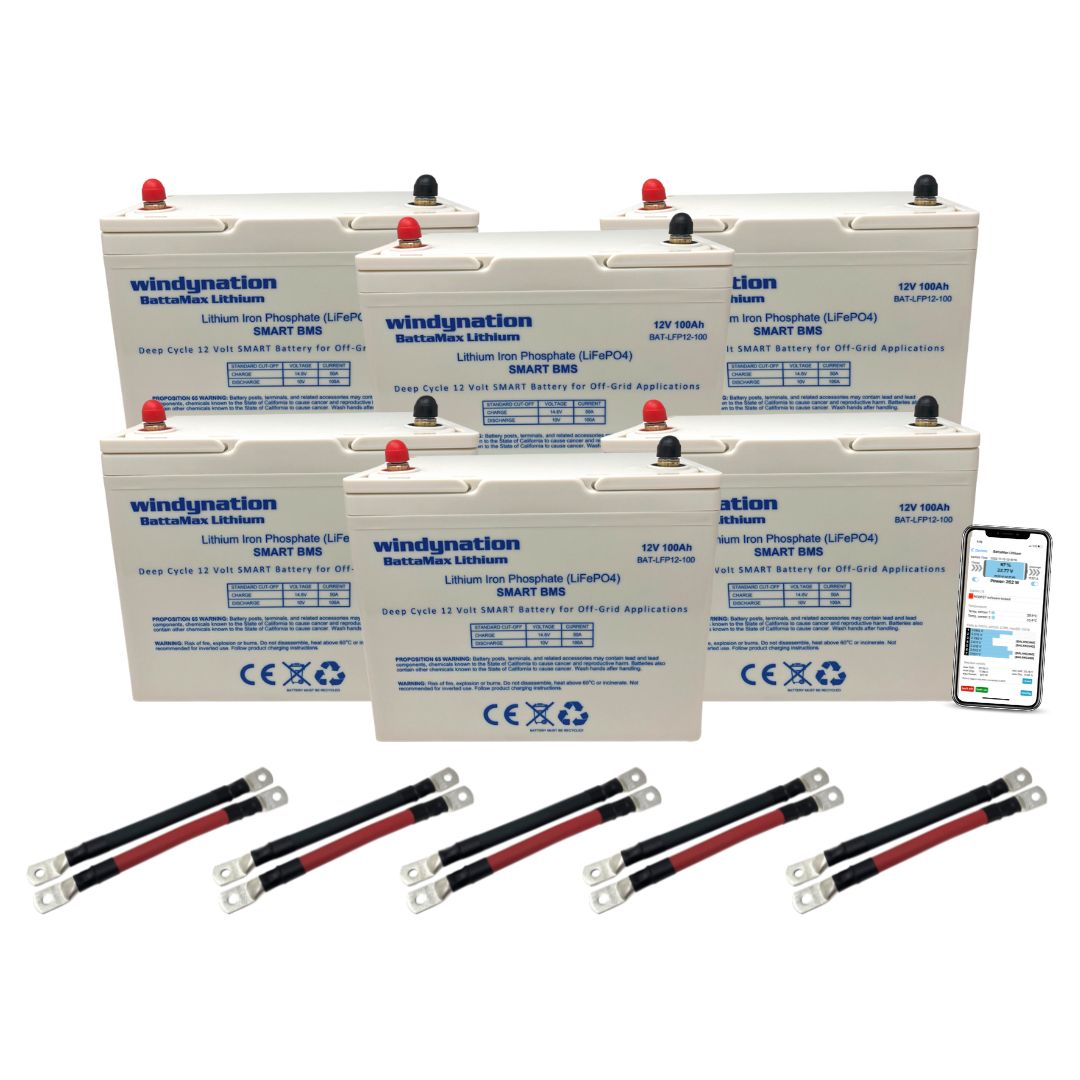 Lithium LiFePO4 100Ah Battery for Off-Grid Applications with BMS and Remote Connectivity