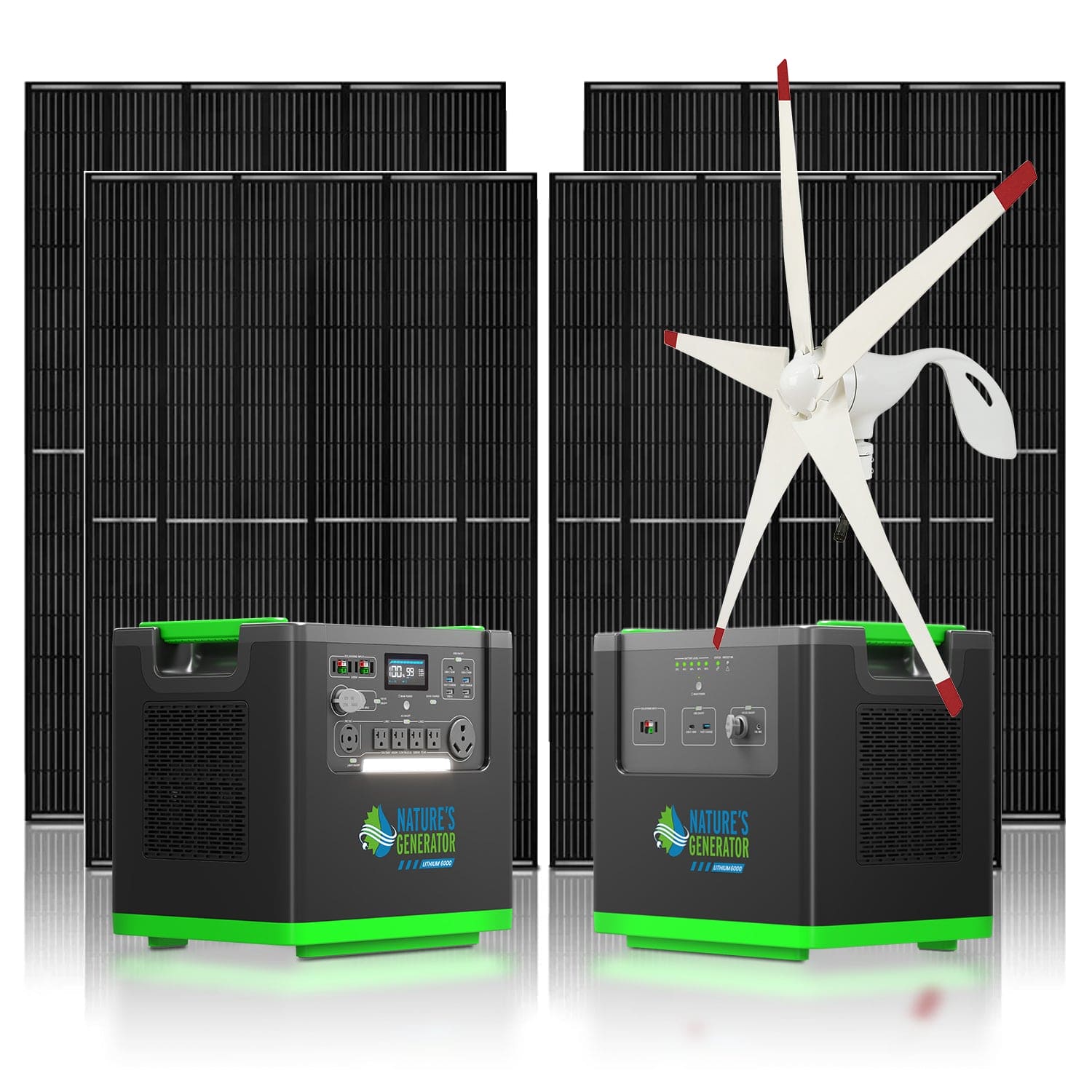 Nature's Generator 6000 Solar Kit with Solar Panels and Wind Turbine - Power Independence HQ
