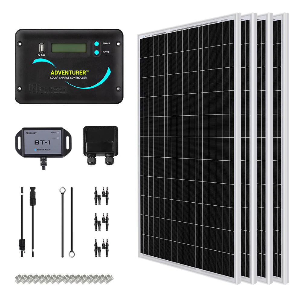 400-Watt 12-Volt Monocrystalline Solar RV Kit w/ 30Amp PWM Charge Controller