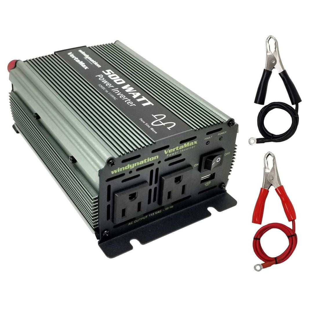 VertaMax 500 Watt Power Inverter - Pure Sine Wave 12V Inverter for Reliable Power Solutions