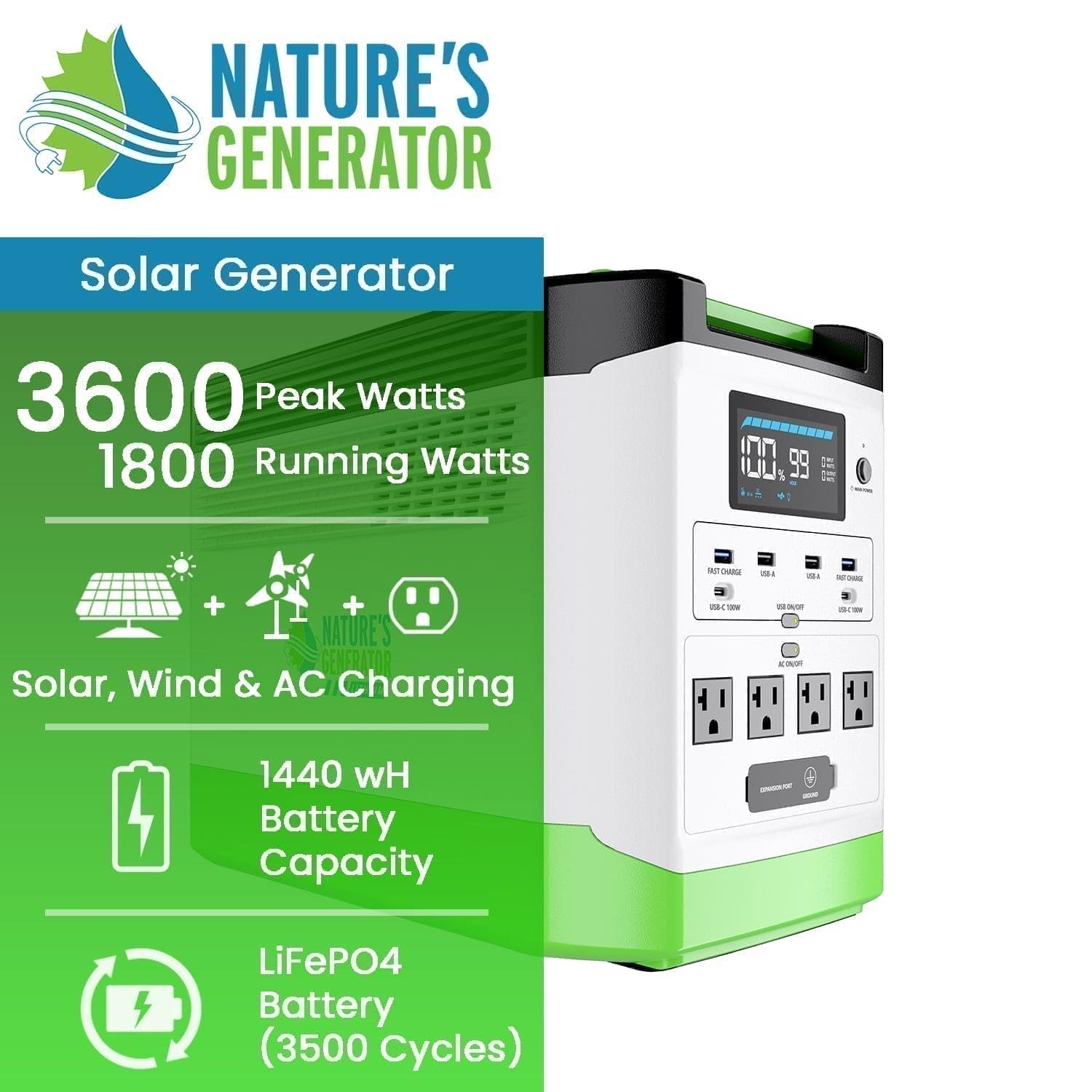 Nature's Generator Power Station Lithium 1800 - Power Independence HQ