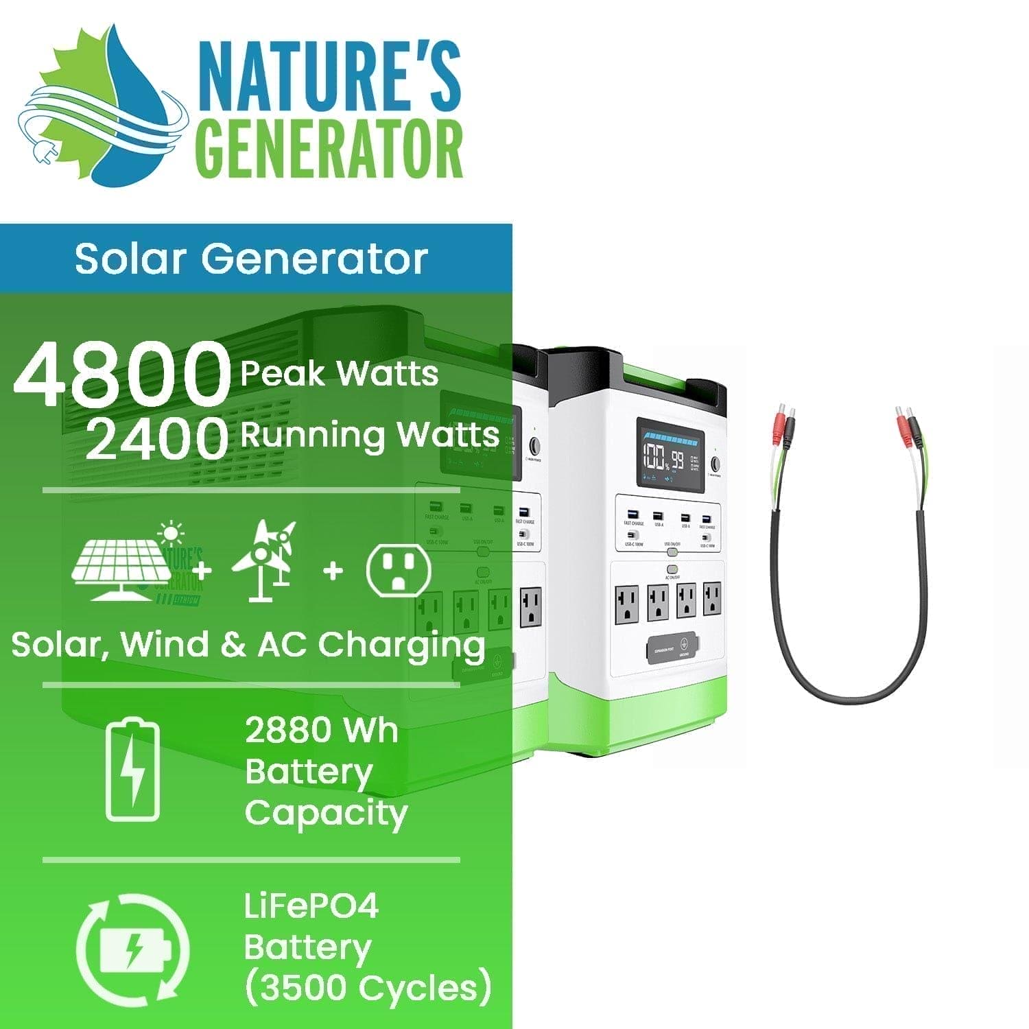 Nature's Generator Power Station Lithium 1800 - Power Independence HQ